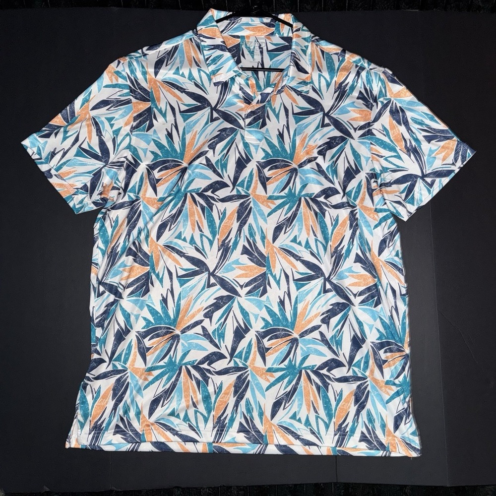Men's XL IZOD Golf Stretch Floral Pattern Performance Polo Short Sleeve